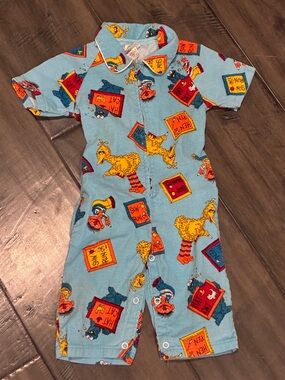 1970s JC Penney Sesame Street "Toddle Time" Corduroy Overalls - Size 1
